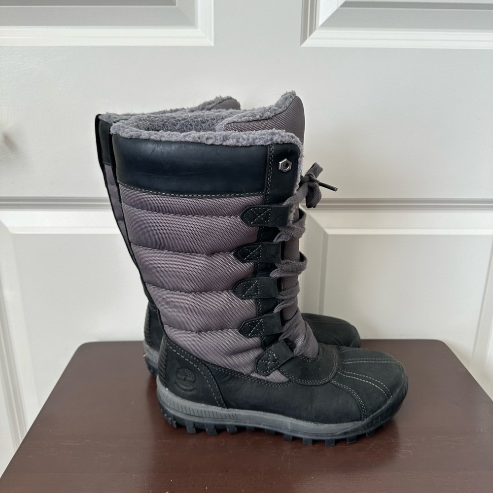 Timberland Womens Tall Waterproof Winter Boot MT Hayes Black Full Grain Size 6